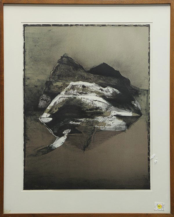 Print, Suzanne Martyl, Island: Suzanne Martyl (American, b. 1918), "Island," lithograph, pencil signed lower right, titled lower left, edition 30/30, overall (with frame): 39"h x 31"w. Provenance: The David C. and Sarajean Ruttenbe