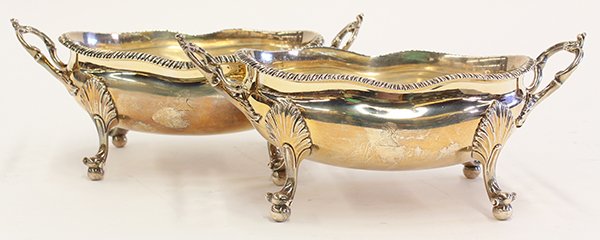 English sterling silver sugar bowls, Daniel Smith and: (lot of 2) English sterling silver sugar bowls, by Daniel Smith and Robert Sharp, London, circa 1780, each having a gadrooned rim, flanked by two handles having shell accents, above four legs with aca