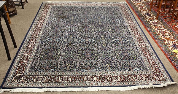 Turkish Hereke wool and cotton floral, 10'1" x 7'5";: Turkish Hereke wool and cotton floral, 10'1" x 7'5"; Provenance: From the estate of Edward Gerber
