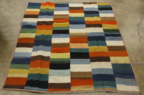 Checkered wool blankets: (lot of 3) Checkered wool blankets, largest: 6' x 5'. Provenance: From the estate of Edward Gerber