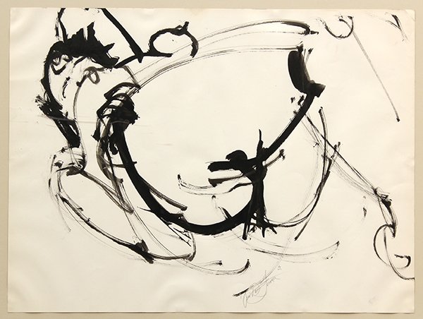 Work on paper, Jose Ramon Lerma: Jose Ramon Lerma (American, b. 1930), Woman, 1957, ink brush on paper, signed and dated lower right, sight: 17.75"h x 24"w, overall (with frame): 25.25"h x 31.25"w. Provenance: From the estate of Jose