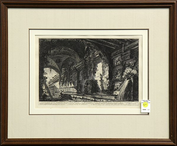 Prints, Giovanni Battista Piranesi,: (Lot of 2) Giovanni Battista Piranesi (Italian, 1720-1778), (View of the Bridge Known as Ponte Molle) Scenographia Pontis Hodie Mollis Ostendens Quod Remanserat Antiqui Operis Cum a Nicolao, plate 39 