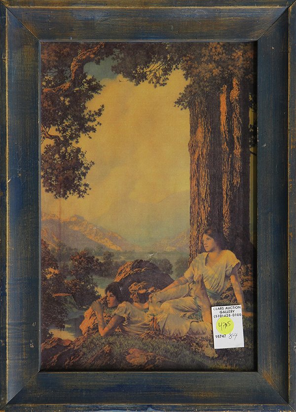 7 Prints After Maxfield Parrish: (lot of 7) After Maxfield Parrish (American, 1870-1966), Various vintage works including ''Daybreak,'' ''Venetian Lamplighter'," etc., offset prints, largest overall: 21''h x 16''w