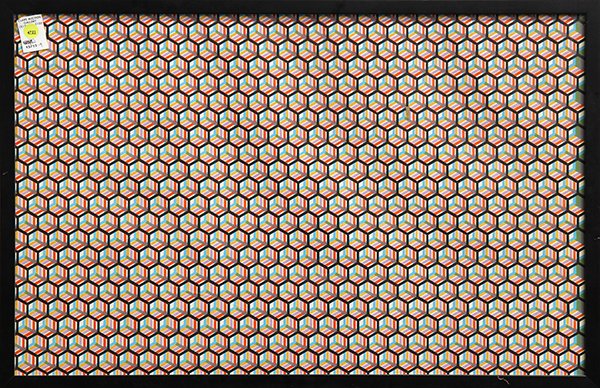 Print, Geometric Patterns, 1967: Norman Zammitt (Canadian, 1931-2007) , Geometric Patterns, 1967, lithograph in colors, pencil signed indistinctly verso, edition 15/18, overall (with frame): 19.75"h x 30.25"w