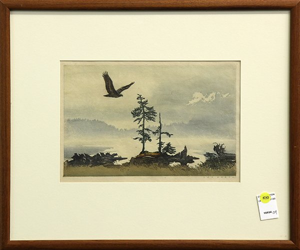 Print, Leo Frank, Seeadler: Leo Frank (Austrian, 1884-1959), Seeadler, woodcut in colors, pencil signed lower right, overall (with frame): 17.5"h x 21"w