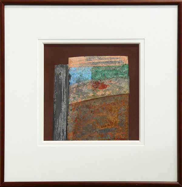 Mixed media: American School (20th century), Untitled, 1981, mixed media, signed ''A. Smith'' and dated lower right, overall (with frame): 21''h x 20.5''w