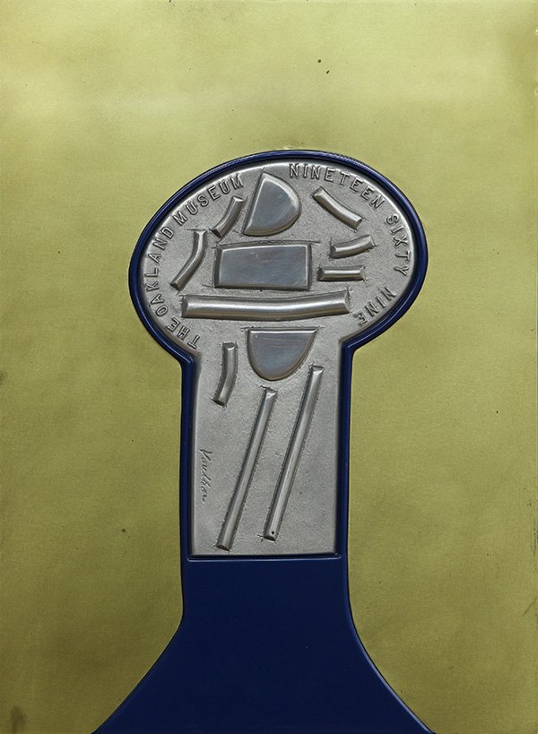 Relief Poster, Peter Voulkos, The Oakland Museum: Peter Voulkos (American, 1924-2004), The Oakland Museum, 1969, plastic and metal relief, signed left center, overall: 27.25"h x 20"w