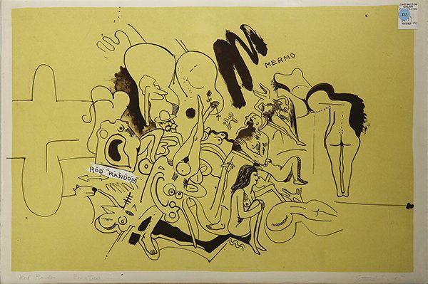 Print, James Strombotne, Rod Random: James Strombotne (American, b. 1934), "Rod Random," 1965, lithograph, pencil signed lower right and dated, titled lower left, edition bon a tirer, overall: 19"h x 28.25"w. Note: This print is in the p