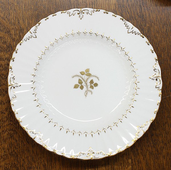 Royal Crown Derby "Wentworth" pattern table service: (lot of 40) Royal Crown Derby "Wentworth" pattern table service for 10 with extras, consisting of (11) dinner plates, 10"dia.; (13) dessert plates, (10) tea cups and (13) saucers, and (3) soup bowls