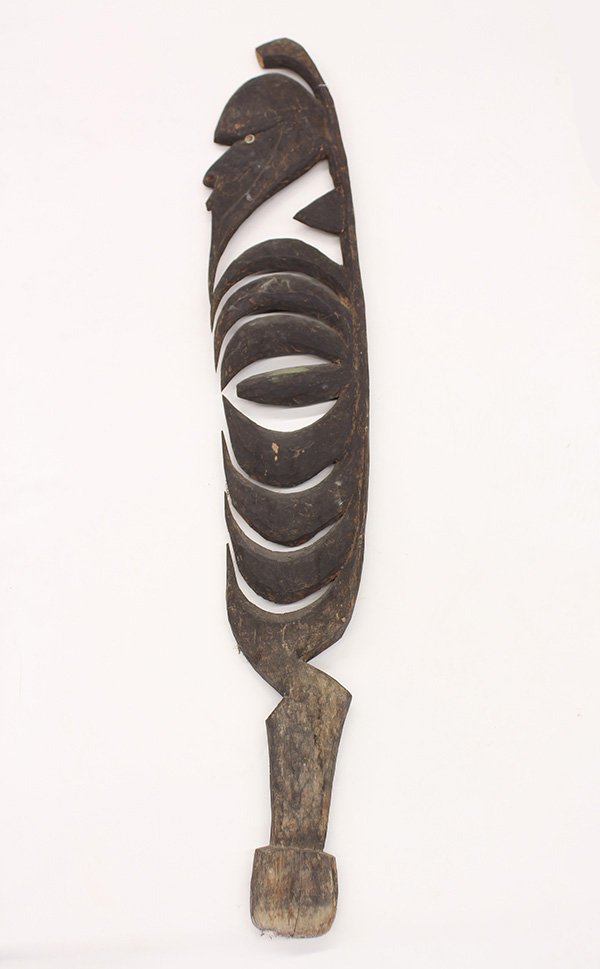 Korewori, Papua New Guinea hook figures (losses), 67"l: Korewori, Papua New Guinea hook figure, post WWII, (losses), 67"l. Provenance: From the estate of Edward Gerber