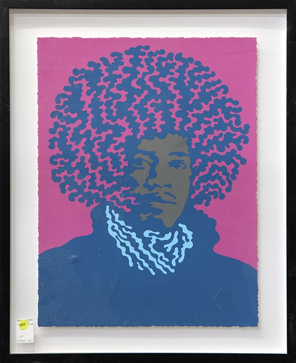 Print, John Van Hamersveld: (lot of 2) John Van Hamersveld (American, b.1947), Jimi Hendrix, silkscreen, signed in pencil lower right, from an edition of 50, and Screenprint poster for the American Institute of Architects/Los An