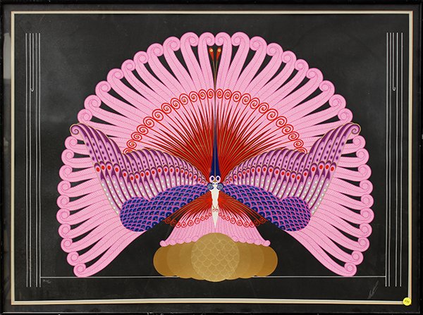 Print by Erte: Romain (Erte) De Tirtoff (French/Russian 1892-1990), Art Deco Femme, serigraph, pencil signed lower right, edition AP 28/65, overall (with frame): 30.25"h x 40.25"w