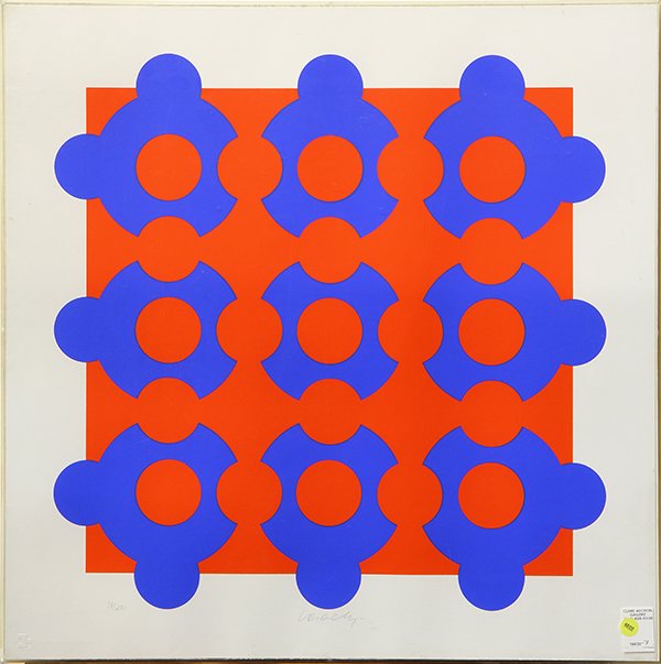 Print, Victor Vasarely: Victor Vasarely (French/Hungarian, 1906-1997), Untitled, 1970, color screenprint, signed lower center, from edition 78/290, sheet: 26"h x 26"w, overall (with frame): 37"h x 27"w