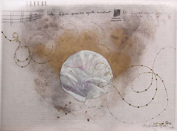 Paintings, Cheryl Bowers/ Ciel Bergman: (Lot of 2) Cheryl Bowers (American, b. 1938) "This is how I Paint Tonight Under Your Home's Roof", watercolor, 1972, signed lower right, titled lower center and "Talking Gold", mixed media drawing, ti