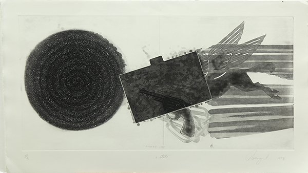 Print, James Rosenquist, Divers Line: James Rosenquist (American, b. 1933), "Divers Line," 1979, etching and aquatint, second state, pencil signed and dated lower right, edition 20/78, image: 17.75"h x 36"w, sheet: 23"h x 40"w