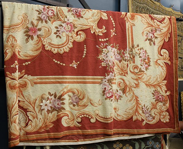 Aubusson floral carpet, 12' x 8'8": Aubusson floral carpet, 12' x 8'8"