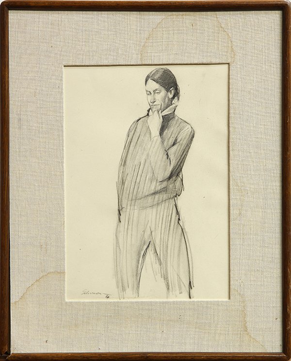 Drawings by David Remfry: (lot of 2) David Remfry (American/British, b. 1942), Woman with a Hat and Untitled (1984), drawings, each signed, largest overall (with frame): 19.25''h x 15.75''w