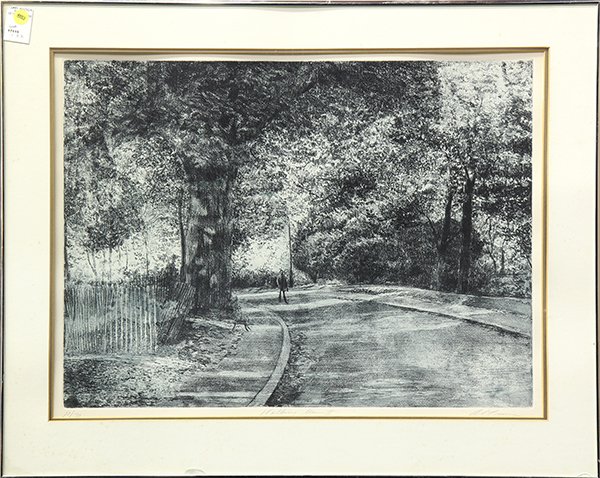 Print, Harold Altman: Harold Altman (American, b. 1924), "Walking Man II," color lithograph, signed lower right, titled lower center, edition 10/70, overall (with frame): 24.25"h x 30.25"w