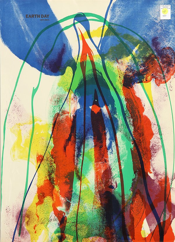 Print, Paul Jenkins: (lot of 2) Paul Jenkins (American, 1923-2012), ''Earth Day,'' 1971, color lithograph, plate signed lower left, edition of 300; and Continental School (20th century), ''Oncugaveue berperu na nocry,'' 1