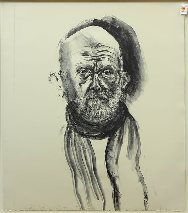 Print, Jim Dine, Dine in Black Grease: Jim Dine (American, b. 1935), "Dine in Black Grease," 2000, lithograph, pencil signed and dated lower left, edition 81/95, published by Tamarind Institute, Albuquerque, NM, collaborating printer Bill 