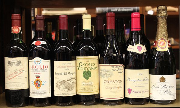 (lot of 13) California, French and Italian wine group: (lot of 13) California, French and Italian wine group consisting of a 1980 Stephen Zellerbach Vineyard Merlot, Alexander Valley, USA; a 1975 Round Hill Vineyards Cabernet Sauvignon, Napa Valley, USA; 