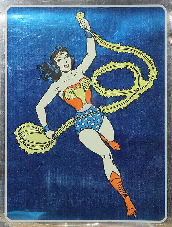 Screenprint, Wonder Woman: American School (20th century), Wonder Woman, 1975, serigraph, published by National Periodical Publications, Inc., sheet: 25''h x 19''w. Provenance: Laddie Delaplane, wife of Stanton Delaplane of the