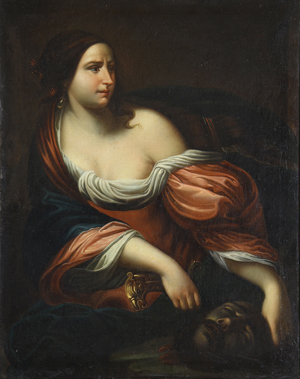 Painting, Judith Beheading Holofernes: Continental School (Early 19th century), Judith Beheading Holofernes, oil on canvas, unsigned, canvas: 24.75"h x 20"w, overall (with frame): 30.5"h x 25.5"w