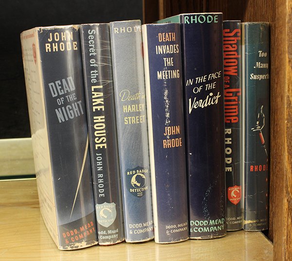 (lot of 7) Rhode, John: (lot of 7) Rhode, John. seven titles including first editions: In the Face of the Verdict. New York: Dodd, Mead and Co., 1940; Secret of the Lake House. New York: Dodd, Mead and Co., 1946; and Dead of