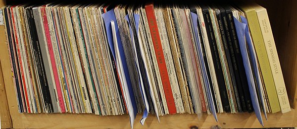 (lot of 100+) One shelf of records mostly relating to: (lot of 100+) One shelf of records mostly relating to movies, drama and popular culture, including West Side Story, The Wizard of Oz, Peter Rabbit and Tales of Beatrix Potter, Oklahoma, etc.