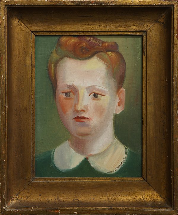 Painting, Nicolas Poliakoff: Nicolas Poliakoff (Russian, 1899-1976), Portrait of a Lady, oil on canvas, signed lower right, overall (with frame): 19.25"h x 16"w