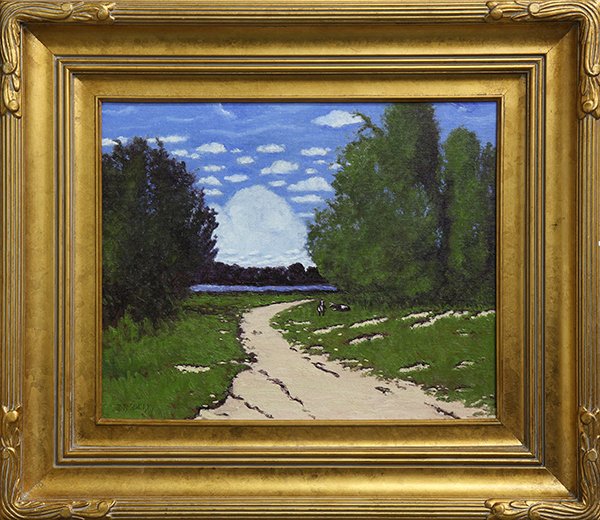 Painting, Jesse Rasberry: Jesse Don Rasberry (American, b. 1940), Clouds over the Cattle, oil on canvas, signed lower left, overall (with frame): 25.5"h x 29.5"w