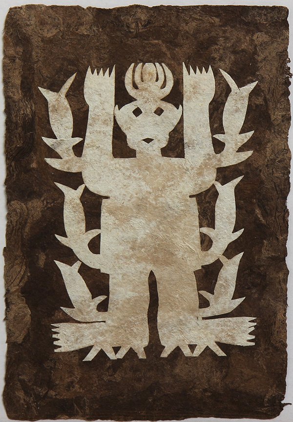 Continental School (20th century): (Lot of 2) Continental School (20th century), Untitled, collages on handmade paper, unsigned, largest overall (both unframed): 11.5''h x 8.25''w; Provenance: The David C. and Sarajean Ruttenberg Colle