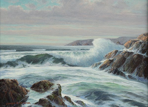 Paintings, James Richard Blacketer: (lot of 3) James Richard Blacketer (American, b. 1931), "Deep Channel", "Down the Coast", and "Oak Grove," oils on canvas, each signed and titled, canvases: 9"h x 12"w, 12"h x 9"w, 8"h x 10"w, overall