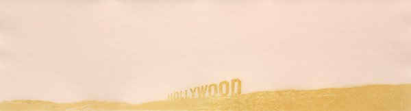 Print by Ed Ruscha: Ed Ruscha (American, b. 1937), "Pepto-Caviar Hollywood," 1970, screenprint with Pepto-Bismol and caviar in colors on copper plate deluxe paper, pencil signed lower left and dated, edition 11/50, publi