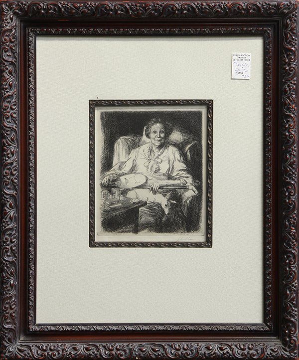 Print, John French Sloan, Mother: John French Sloan (American, 1871-1951), Mother, 1906, etching, pencil signed lower right, plate signed and inscribed "Port Washington, 1906" lower right, overall (framed): 24.5"h x 20.5"w