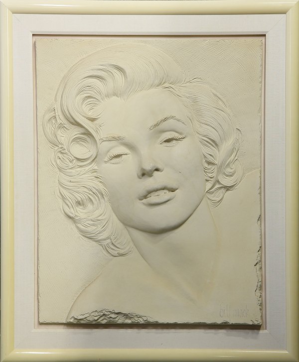 Sculpture, Bill Mack: Bill Mack (American, b. 1949), Marilyn Monroe, bonded sand wall relief sculpture, signed lower right, edition 38/195, overall: 50.5"h x 42"w x 10"d x 3"d