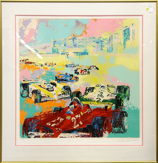 Serigraph, LeRoy Neiman, Grand Prix, Caesar's Palace: LeRoy Neiman (American, 1921-2012), "Grand Prix, Caesar's Palace," 1982, serigraph, pencil signed lower right, edition 271/300, image: 31.75"h x 32.75"w, overall (with frame): 40.25"h x 41.75"w