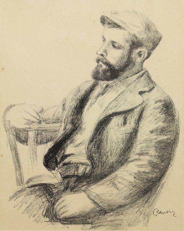 Print by Pierre-Auguste Renoir: Pierre-Auguste Renoir (French, 1841-1919), Louis Valtat, 1904, lithograph, signed in the stone at lower right, image: 12"h x 9.75"w, overall (framed): 20"h x 17"w