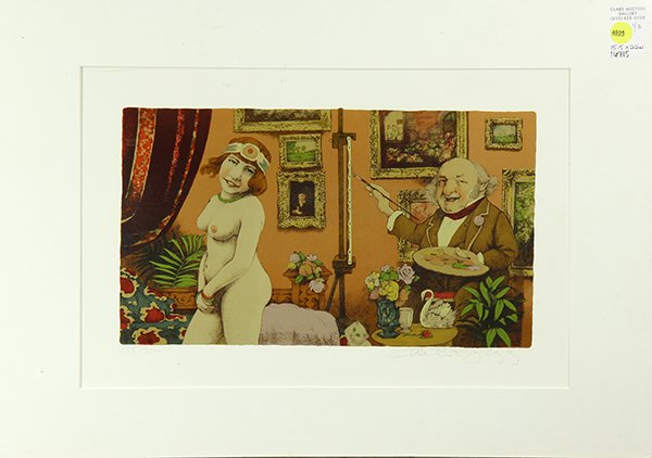 Prints by Charles Bragg: (lot of 3) Charles Bragg (American, b. 1931), Artists and Their Models, color lithographs, each signed in pencil lower right, each edition 158/300, overalls each (all unframed): 15.5"h x 22"w