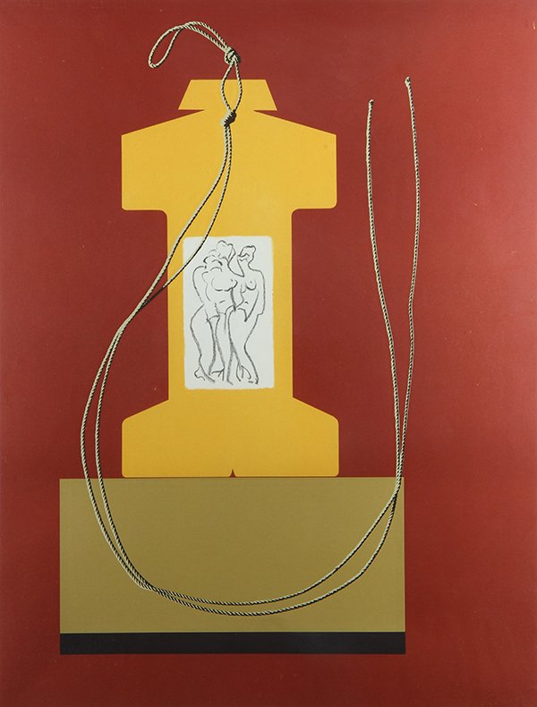 Print by Man Ray: Man Ray (American, 1890-1976), Monument, 1968, lithograph in colors, pencil signed lower right, edition 25/125, image: 22.25"h x 17.25"w, overall (framed): 33.5"h x 26.5"w