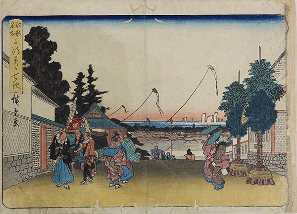 Japanese Woodblock Prints, Hiroshige/Hirokage, original: (lot of approximately 36) Utagawa Hiroshige (Japanese, 1797-1858), eight prints from the various 'Famous Places in Edo' series; Utagawa Hirokage (active, 1855 -1865), twenty three prints from various