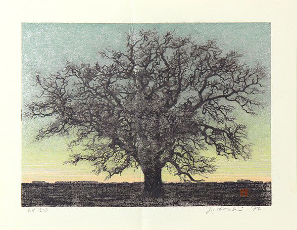 Japanese Modern Woodblock Prints, Hoshi, Ito, Nakayama: (lot of 7) Group of Japanese prints: Joichi Hoshi (1913-1979), 'Dawn', woodblock print, dated 1977 (crease in the center); Rei Yuki (1928-2003), 'Ballade' and 'Summer Rain', woodblock prints, numbered