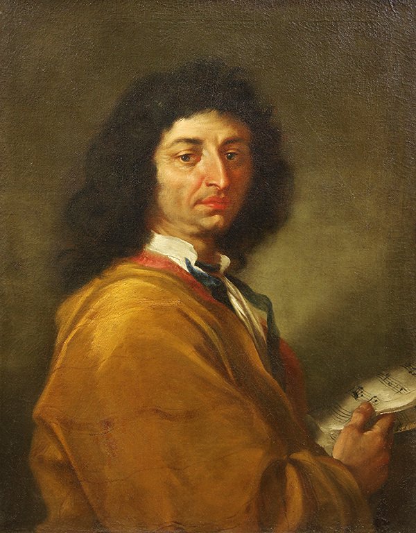 Painting Attributed to Ferdinand Bol: Attributed to Ferdinand Bol (Dutch, 1616-1680), Portrait of a Composer, oil on canvas, unsigned, canvas: 30"h x 23.5"w, overall (with frame): 37"h x 31"w