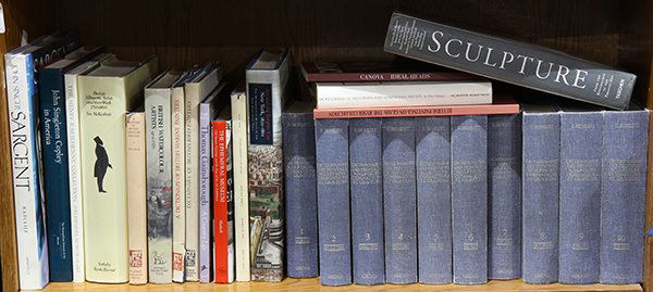 Reference books relating to artistis: (lot of 26) Reference books relating to artistis, titles consisting of John Singer Sargent; John Singleton Copley in America; The Henry P. McIlhenny Collection; British Silhouette Artists and thier Wo