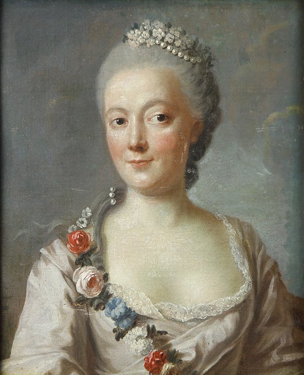 Painting, European School (18th c.), Portrait of a Lady: European School (18th century), Portrait of a Lady, oil on canvas, unsigned, canvas: 19.5"h x 16"w, overall (with frame): 25.5"h x 22"w. Provenance: Property from the Carnelian Room (San Francisco, Ca