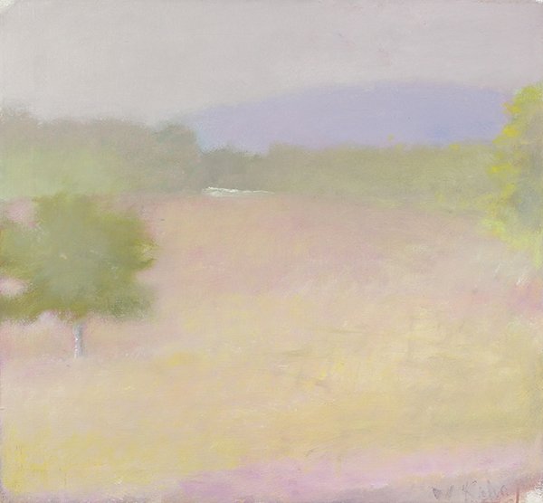 Painting, Wolf Kahn: Wolf Kahn (American/German, b. 1927), "Golden Meadow," 1998, oil on canvas, signed lower right, titled and dated verso, canvas: 22"h x 24"w, overall (with frame): 23"h x 24.75"w. Provenance: Estate of