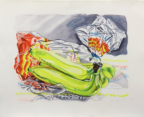 Print, Janet Fish: Janet Fish (American, b. 1938), "Bag of Bananas," 1996, lithograph in colors, pencil signed lower right, edition 59/100, image: 18.5"h x 24"w, overall (sheet): 24.75"h x 30.5"w