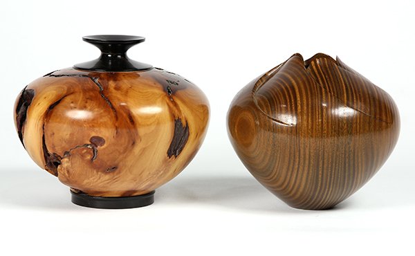 (lot of 2) American wood turned studio bowls (1 of 5)