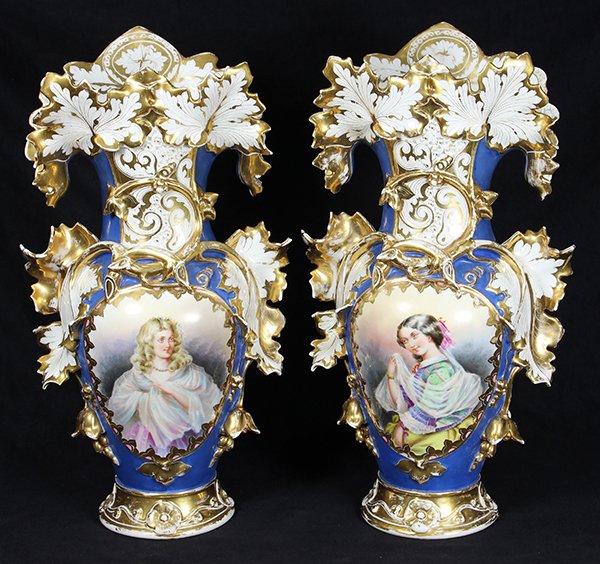 Pair of Continental partial gilt and polychrome (1 of 6)