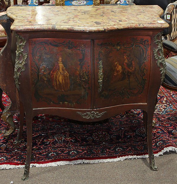 RJ Horner New York bombe commode, late 19th century, (1 of 2)